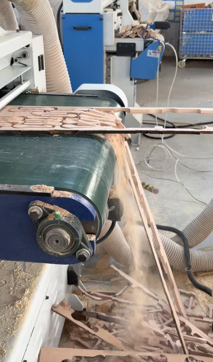 Batch planing removes the retained skin and releases small spoon blanks.